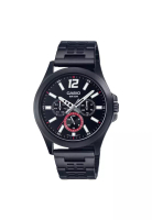 CASIO Men's Analog Watch MTP-E350B-1BV Black Stainless Steel Band Watch for men
