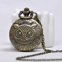 New Arrival Pocket Watch Necklace Owl Vintage Korean Sweater Chain Pocket Watch Student Fashion Watch