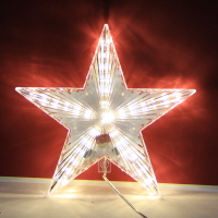 圣誕樹裝飾樹頂星發光閃光LED五角星燈圣誕節裝飾燈20cm星星道具