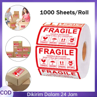 1000pcs Sticker Label Fragile Lakban Fragile Merah Fragile Unboxing Handle With Care Sticker Jangan