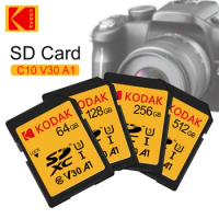 KODAK SD Card High Speed U3 64GB / 128GB / 256GB /512GB SDXC V30 for 4K HD Memory Cards Full Size for Camera