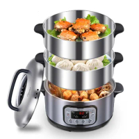 Midea Electric Steamer 3-layer High Capacity Multi-function Appointment Timing Stainless Steel Steam Cooker Food Steamer Pot