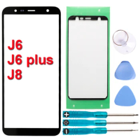 Brand NEW Outer Touch Screen Glass Lens Panel Front Glass Repair Part For Samsung Galaxy J6 J8 J6 PLUS With Adhesive +Tools