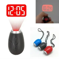 Mini Portable LED Digital Projection Alarm Clock Key Chains Projector Clock Carry Time Flashlight Clock Hanging Rope Table Decor