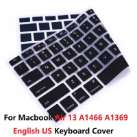 US Layout English For Macbook Air 13 US A1466 Keyboard Cover Soft Silicon Waterproof For Macbook Air 13 keyboard Laptop Skin