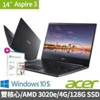 【贈M365】Acer A314-22-A9WQ 14吋雙核文書筆電(AMD 3020e/4G/128G SSD/W10 S)