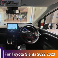 For Toyota Sienta 2022 2023 Black Matte Interior Steering Wheel Cover Trim Car Sticker Frame Accessories 3pcs