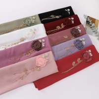 Bawal Chiffon Kraf Tangan Mawar Kering Viral| Saiz 87x87cm Ringan & Serbaguna