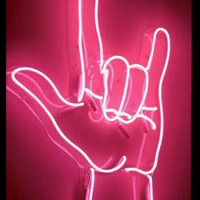 Hand Gesture roll Neon Signs neon light pink neon lights for rooms glass light up sign Iconic Sign Neon lights neon wall signs