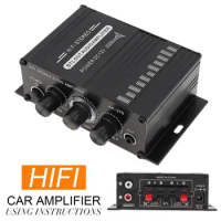 2 x 20W Power Amplifier Audio Karaoke Home Theater Amplifier 2 Channel Bluetooth-compatible Class D Amplifier USB/SD AUX Input