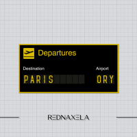 Stiker Vinyl Airport Sign ORY Paris Departures Stiker Koper Travel Sticker