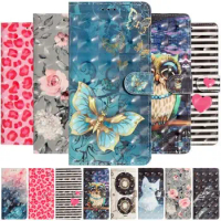 Lovely Flower Cat Owl Cover For Huawei Mate 60 Pro Y5 Y6 2018 Y7 2019 P Smart 2020 2021 2018 Wallet Photo Frame Phone Case O18D