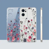Clear Phone Case For OPPO RENO 7 6 4 4F F21 7 6 6Z 5 5F 3 2Z 11 10 8 8T FIND X3 LITE 5G 4G Case Small Romantic Flowers