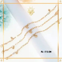 GELANG EMAS RANTAI MODEL PAPERLINA (VARIASI) EMAS ASLI EMAS MUDA KADAR 8K (375) GELANG RANTAI PAPERL