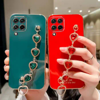 Cover For Samsung A12 5G Luxury Glitter Bracelet Case For Samsung galaxy A12 M12 A42 Love Camera protector Chain Case galaxyA12