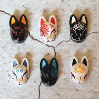 日本和風 治愈系祈福狐貍面具 磁鐵冰箱貼 手機殼素材 禮物