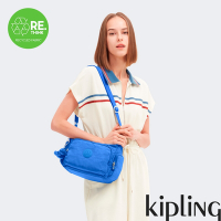 Kipling 深邃亮藍色輕巧多袋實用側背包-GABB S