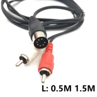 7 Pin DIN to RCA Cable, 7-Pin MIDI Male Plug to 2 RCA Male Audio Adapter Cord for Bang Olufsen, Naim, Quad.Stereo Systems