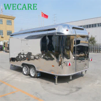 WECARE Mobile Barbecue Pizza Food Vending Car Street Bar Truck Commercial Air Stream Fast Food Trailers Fully Equipped Kitchen