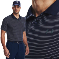【UNDER ARMOUR】UA官方直營 男 Performance 3.0 條紋短POLO_1377376-410(深藍)