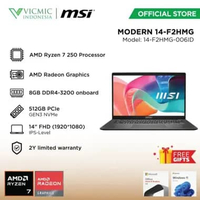 MSI MODERN 14-F2HMG 006ID [AMD R7-250/ 8GB/ 512GB/ 14" FHD IPS/ WIN11HOME/ OHS] GRAY