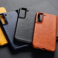 Slim Leather Phone Case For Samsung Galaxy S23 Note 20 S21 S22 Ultra S22+ S21+ A52 A72 A12 A53 A03S Soft Microfiber Lining Cover