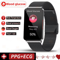 2023 New Blood Glucose Monitor Smart Watch Men Women ECG+PPG Measurement Waterproof Ladies Smartwatch