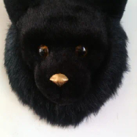 about 24x24cm simulation black bear head model toy,wall pendant ,home decoration gift t365