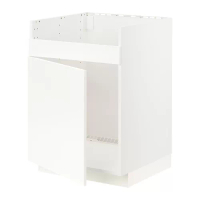 METOD Havsen單槽水槽底櫃, 白色/veddinge 白色, 60x60x80 公分