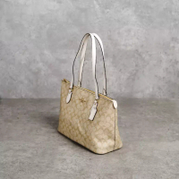 COACH Tas COACH GALLERY MONOGRAM BROWN BEIGE IVORY ZIP TOTE BAG 100% ORIGINAL