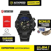 Jam Tangan Pria Analog Expedition E 6797 MCB Series Stainless Steel BlackListYellow
