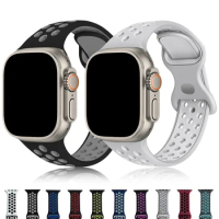 Silicone Strap for Apple Watch Band Ultra 49mm 45mm 44mm 41mm 40mm 38mm 42mm iWatch Series 8 7 6 5 SE Sport Strap Replacement