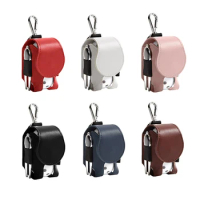 PU Leather Golf Ball Holder Bag Portable Waist Hanging Golf Ball Container with Metal Buckle Universal Sporting Accessories