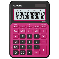 CASIO 12位數時尚多彩桌上型計算機(MS-20NC-BRD)黑/桃紅