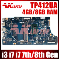 TP412UA Laptop Motherboard For ASUS Vivobook Flip 14 TP412UAF TP412U Mainboard With I3 I5 I7 7th/8th Gen CPU 4GB/8GB RAM