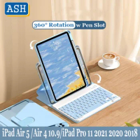 ASH 360 Rotation Magic Keyboard Case For iPad Pro 11 2021 M1 Pro 11 2020 2018 Air 5 Air4 10.9 Wireless Bluetooth Keyboard Cover