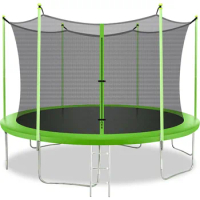 10FT Trampoline with Enclosure Net Outdoor Jump Rectangle Trampoline PVC Spring Cover Padding for Kids and Adults