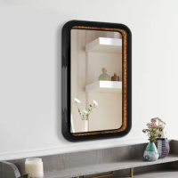 Rectangle Vintage Mirror Nordic Black House Sticker Makeup Mirror Styling Floor Nursery Korean Toilet Spiegel Wand Home Products