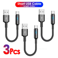 0.25m 1.2m 2m Indicator Light USB Type C Cable 6A Fast Charging Portabl Data Cord For Samsung Huawei Xiaomi Charger Cord