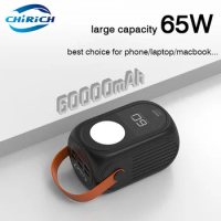 65W 60000mAh Power Bank Station Large Capacity Powerful External Spare Battery Fast Charging Powerbank For Laptop iPhone Samsung