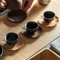胡桃木杯墊實木杯子隔熱墊茶道日式木質杯耐熱茶杯墊套裝