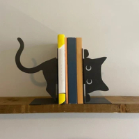 Cat Bookends Metal Bookends Book Holders For Shelves Book Ends Bedroom Library Office School Book Desktop