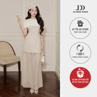 Đầm Cổ Tròn Phối Áo Rời Chân Đổ Tơ 1F15.2509 Váy Tiệc Phong Cách Quiet Luxury Dự Tiệc Cao Cấp Thiết 