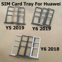 New For Huawei Y5 Y6 2019 2018 Sim Card Tray Slot Holder Socket Adapter Connector Repair Parts Replacement