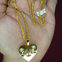 [ ANA ]  kalung koin nori liontin love huruf.
