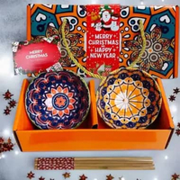 Hampers Natal Japanese bowl set isi 2 mangkok keramik hadiah souvenir Bohemia B 2 Natal