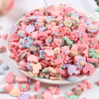 20-100Pcs Mixed Pink series Frosted Resin Embellishments DIY Craft Supplies Kids Hair Accessories Materials Art Ornament Toys