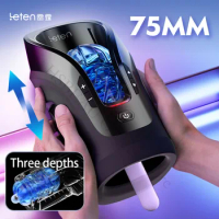 2024 Leten Thrusting-Pro Automatic Telescopic 75mm Deep Throat Blowjob Masturbation Sex Toy Powerful High Speed Male Masturbator