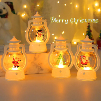4PCs Christmas lantern led Stanta snowman Xmas tree decor night lights for Home portable oil lamp New Year festival ornament