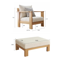 【橙家居·家具】辛格系列單人位+腳凳實木框架沙發 CG-A7061(售完採預購 沙發 木框沙發 客廳椅)